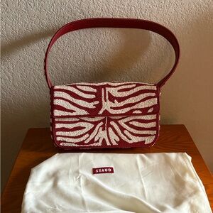 Staud Red and White Tommy Bag